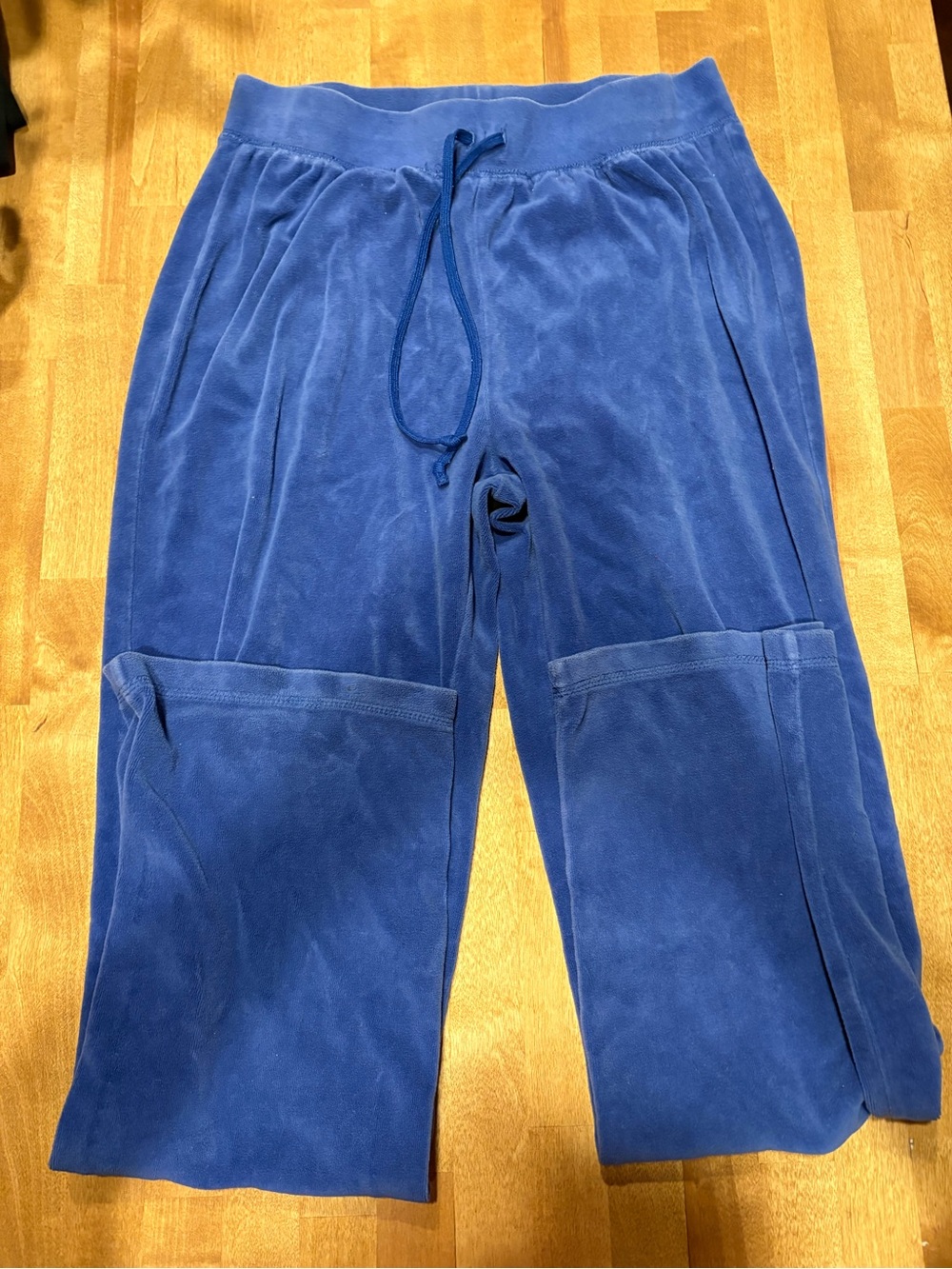 Blue Velour Track Pants